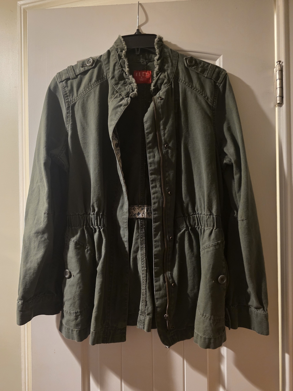 Elle Olive Green Military Field Jacket